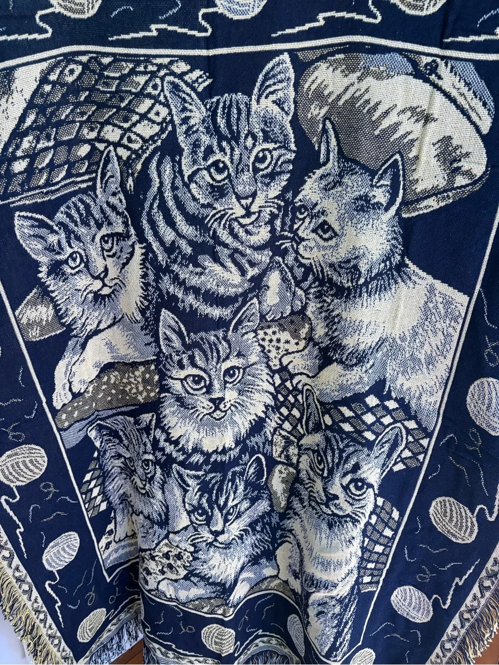 Vintage Cat Throw Blanket